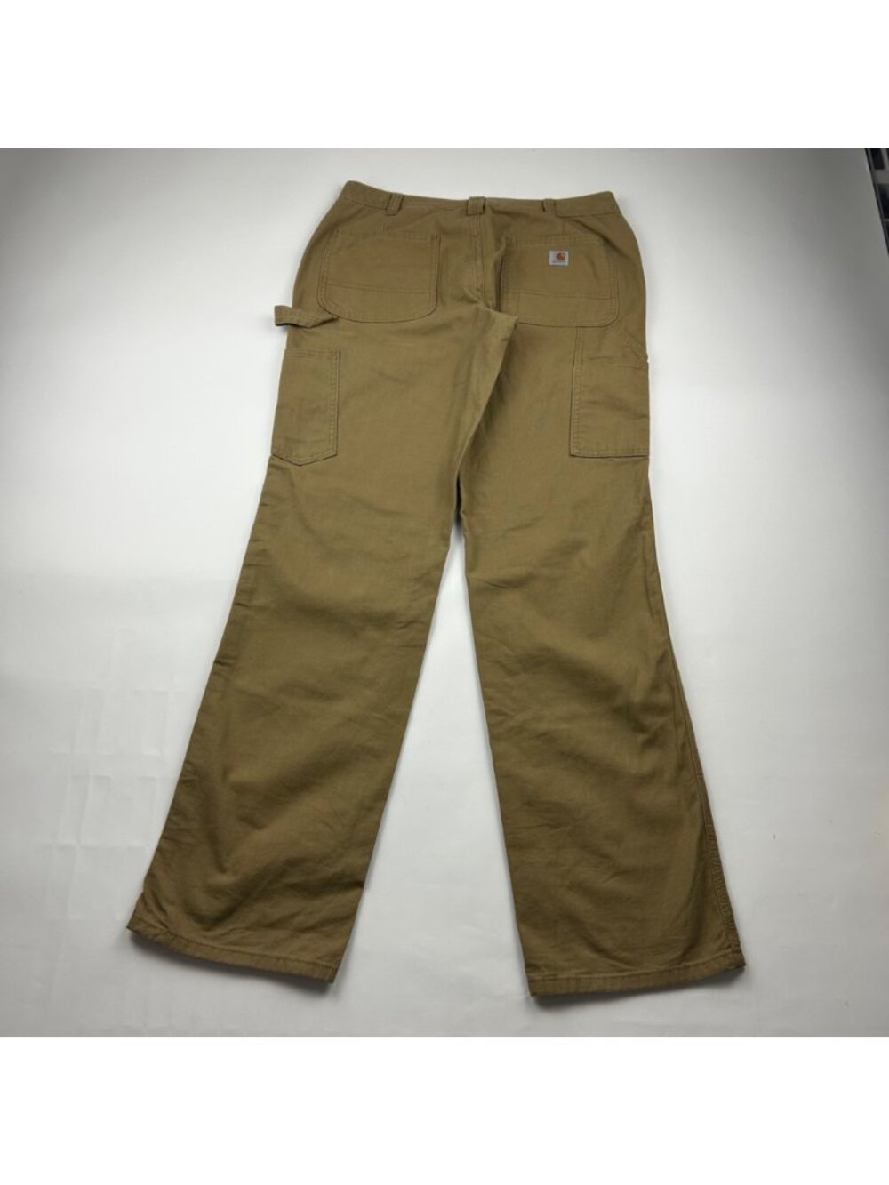 TALL Carhartt Camel Brown Canvas Original Fit Straight Leg Pants 10T - Picture 6 of 7